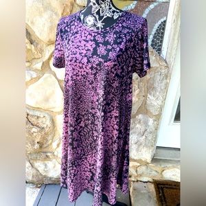 Lularoe Carly Dress Size Small S Purple Flowers